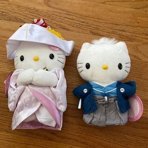 Hello kitty wedding plush doll set